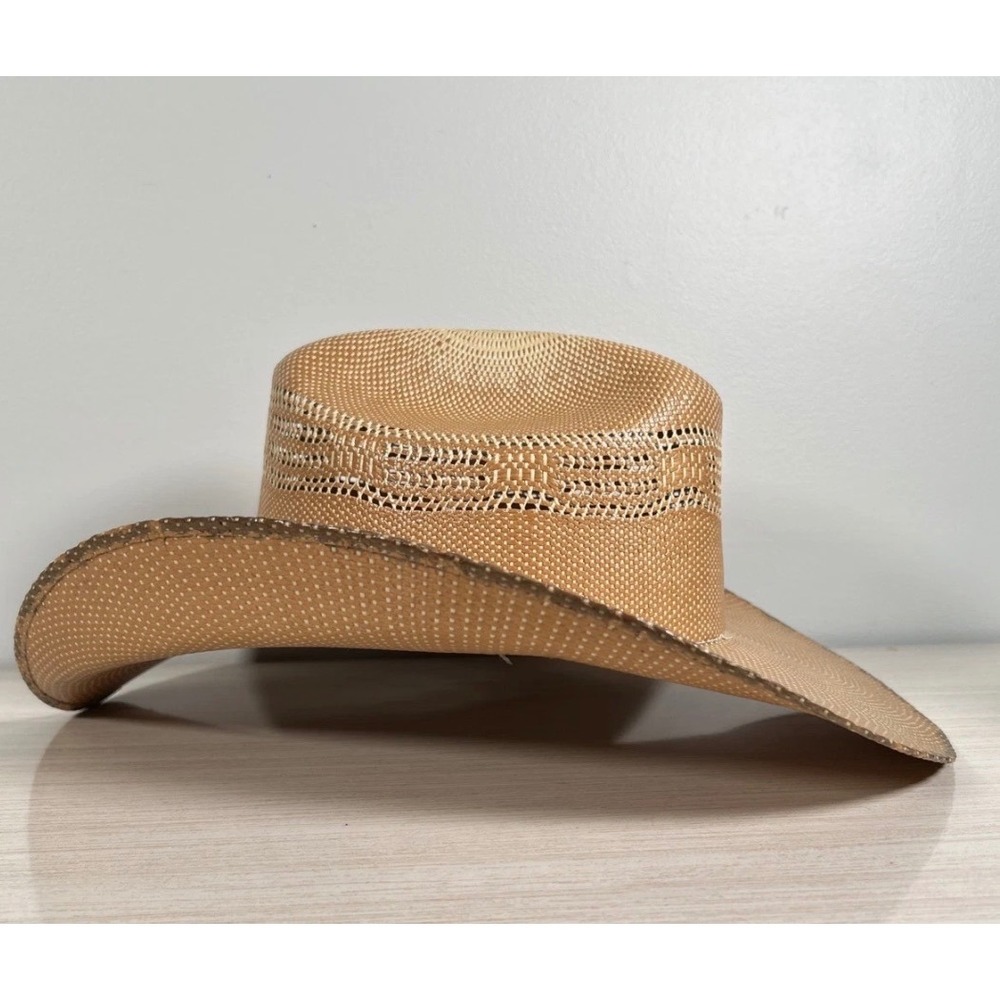 Sombreros Caval 100X Tan Straw Cowboy Cowgirl Hat Rodeo Size 7 3/8 59 Mex Mexico - Picture 6 of 9
